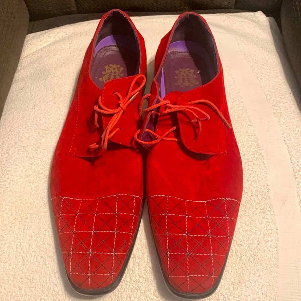 Red Suede lace up men's 13
